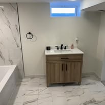 Bathroom with marble tile