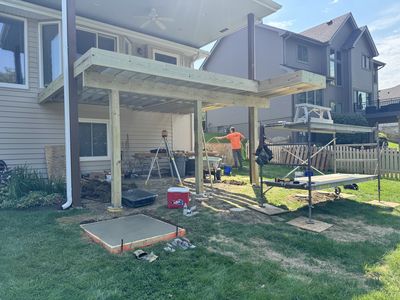 Team on site mid-deck build