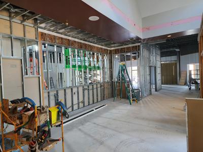 Commercial tenant buildout steel stud framing