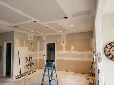 Residential kitchen drywall and ceiling taping