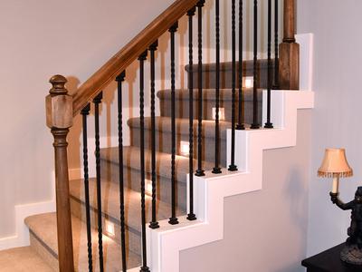 Full staircase with stair lighting