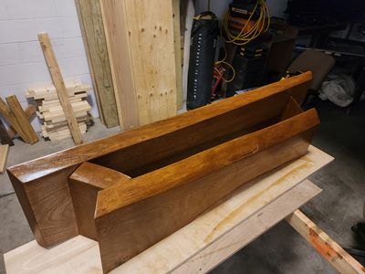 Live-edge mantel — alternate angle showing natural grain